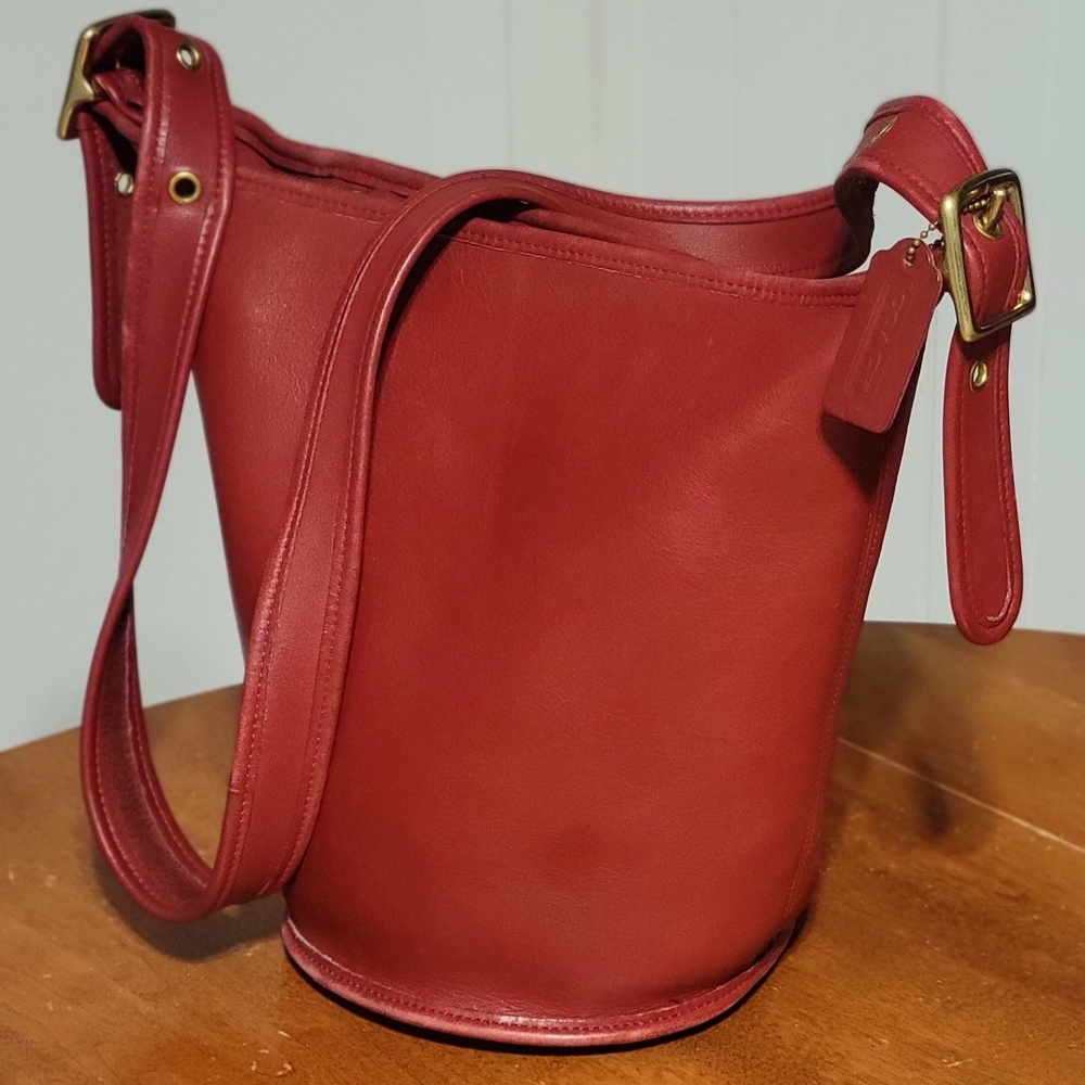 Coach Red Leather Shoulder Bag